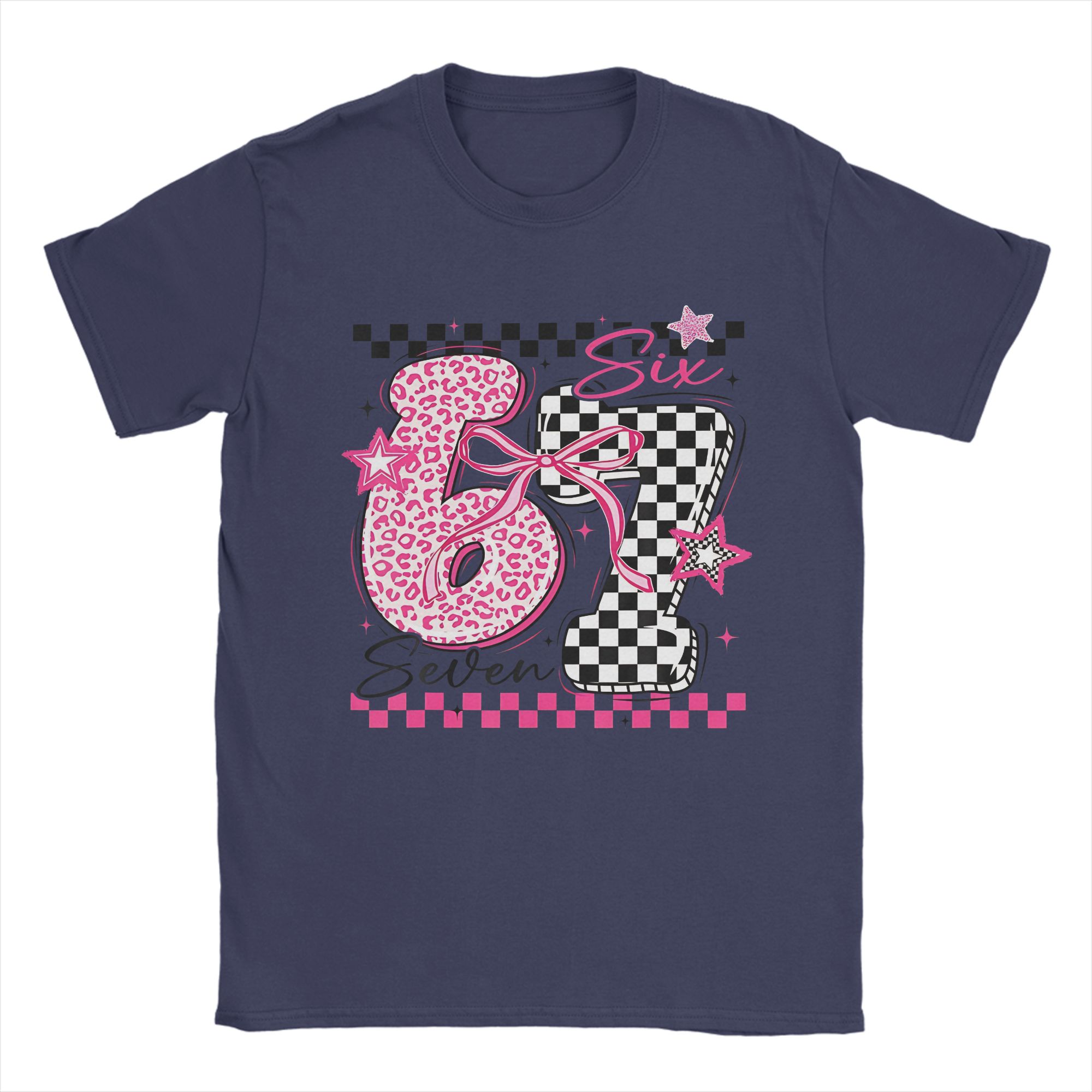 

67 Leopard Checkered Funny Six Seven Meme 67 Teachers Summer Hipster TShirts Unisexs Pure Cotton ONeck Plus Size 5XL Tees Tops 4XL