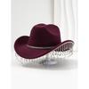 Unique Sweet Party Hat With Square Rhinestone Chain Tassel Music Events