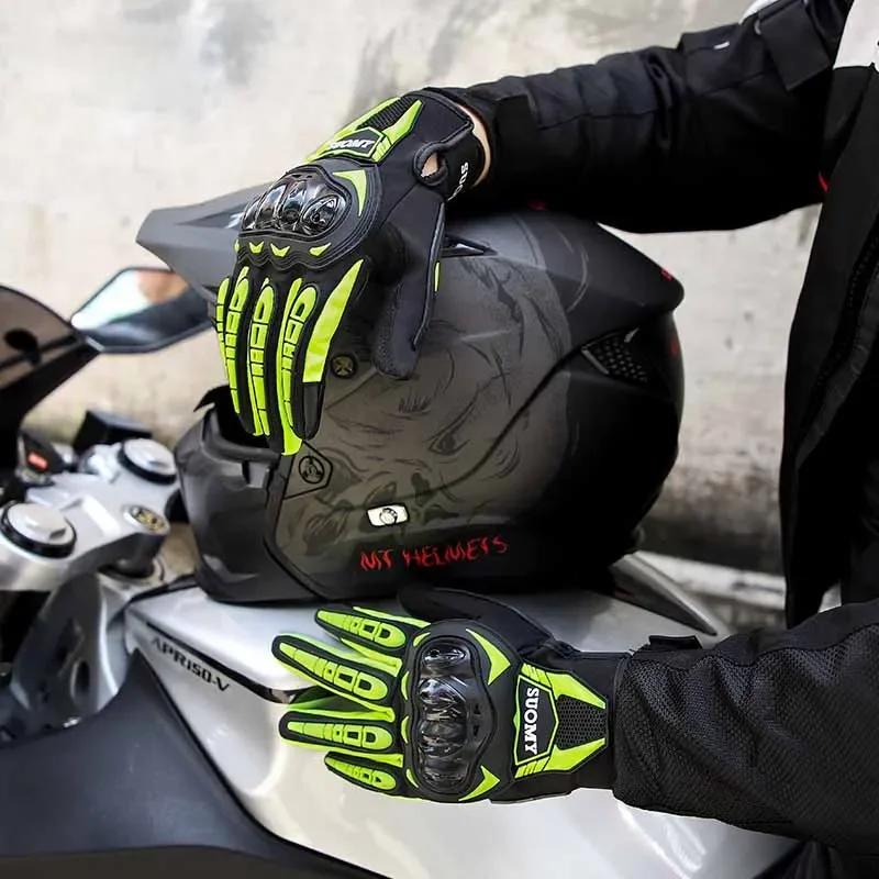 Winter Motorcycle Gloves Guantes Breathable Full Finger Gloves Leather Motorbike Riding Team Glove Outdoor Riding Accessories