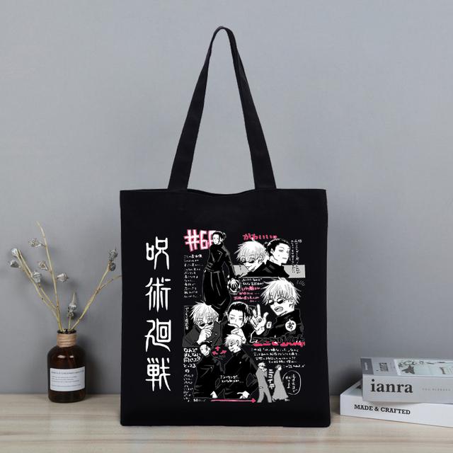 Jujutsu Kaisen Mönstertryck axelväska Dam 2021 Shopper Anime Clutchväska Damväskor Märke Y2k-väska Ulzzang Damväska