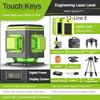 4D 12/16 Line New Green Light Laser Level Portable Self-Leveling Spirit Level 360° Horizontal and Vertical Cross Laser Projector
