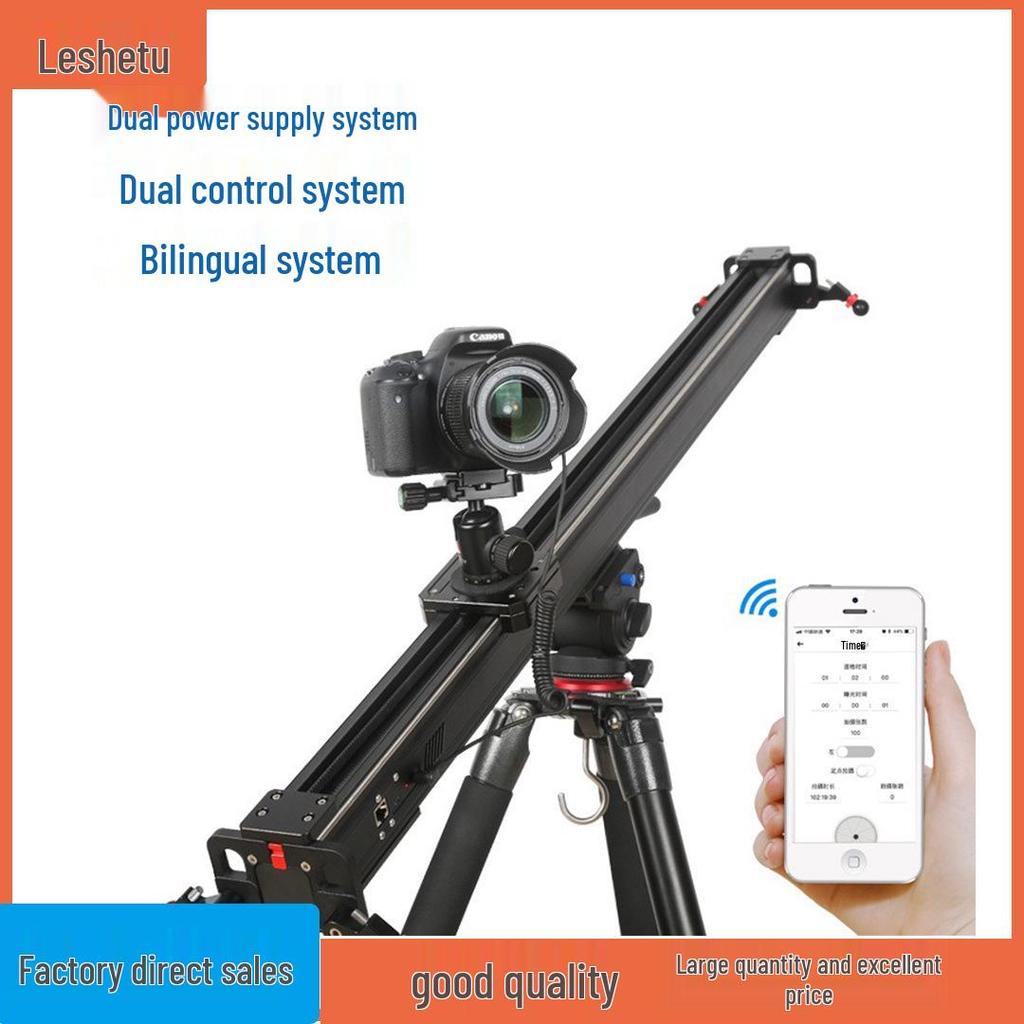Leshe Tu Time-Lapse Electric Camera Slider with Remote Control and Live Streaming Capability