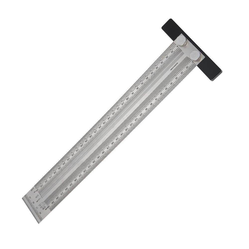 300mm T-Rule Automatic Pencil Positioning Measuring Tool Hole Ruler  Woodworking Measurement