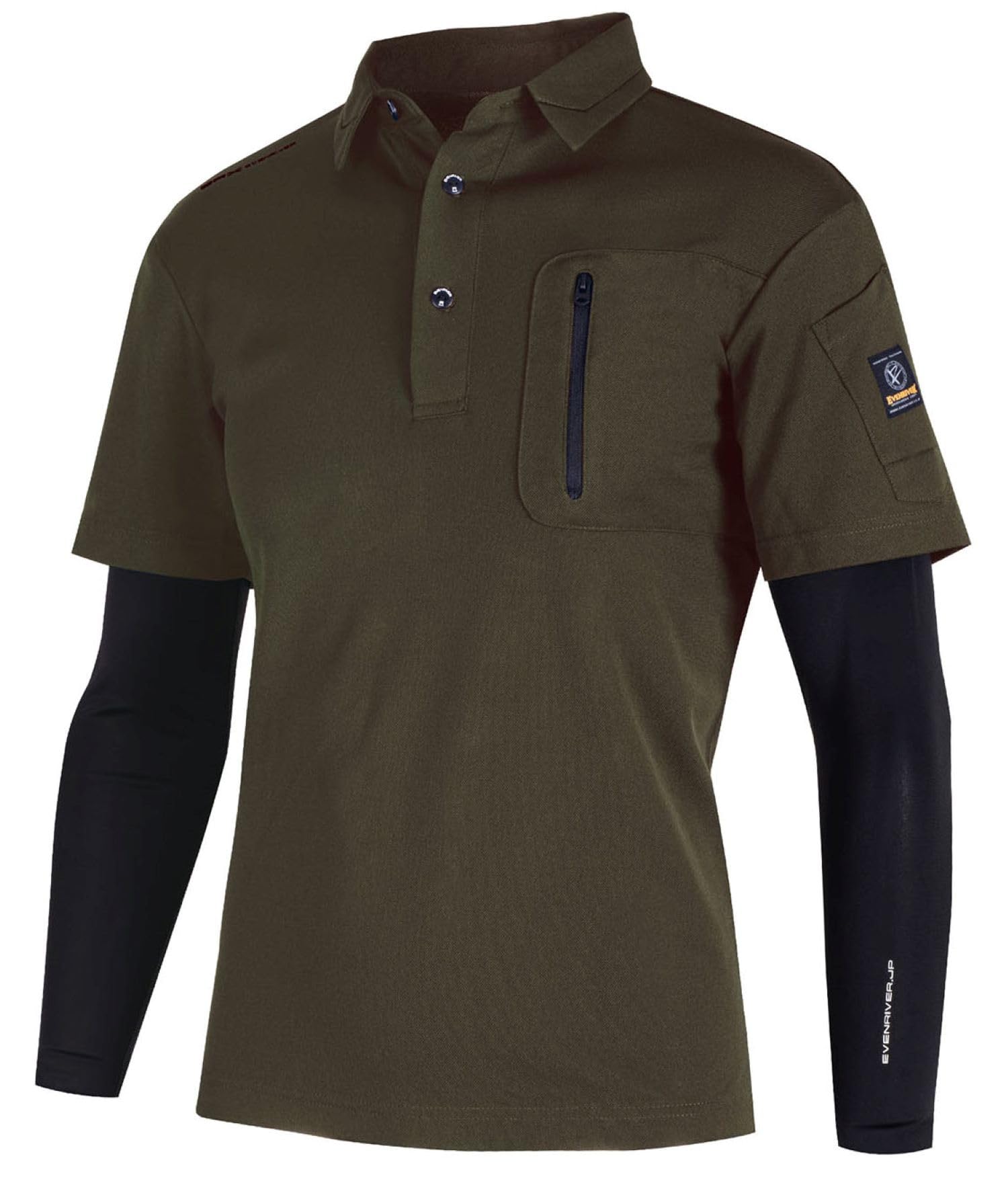 

EVEN RIVER Рубашка-поло с эффектом многослойности, Весна/Лето, Армейский зеленый, HY08, Размер 10, Маленький