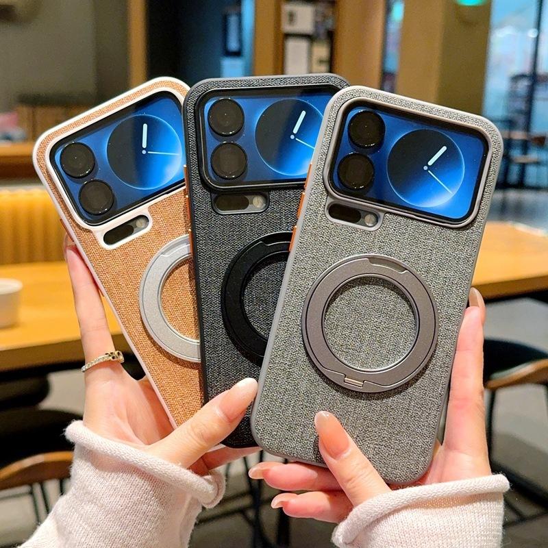Applicable to Mi 11Pro mobile phone case magnetic suction rotating bracket Mi 11 cloth pattern 11Promax protective cover anti-drop