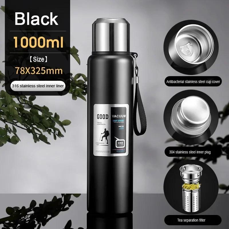 Große Kapazität Kalt Thermos Becher Edelstahl Isolierte Tee Kaffee Wasserflasche Isolierflasche Topf Reisebecher