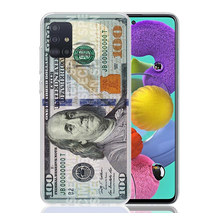 Banknote Dollar Cash Money Phone Case For Samsung Galaxy A52 A32 A22 A12 A02S A50S A30S A51 A31 AA71 Note 20 Ultra 10 S10 Plus G