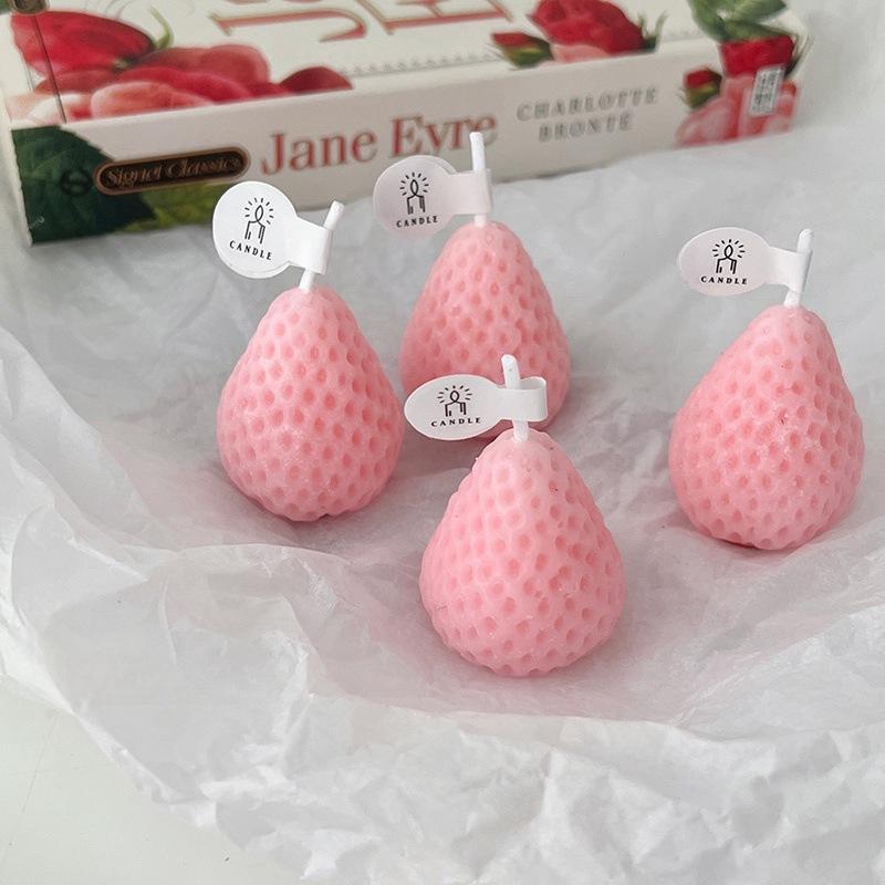 Strawberry Aromatherapy Candle Birthday Gift Souvenir Small Gift Bedroom Desktop Decoration Small Ornaments Ins Style Cute