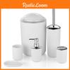 6 Accessory Bathroom Pc Set Soup Bin Soap Dish Dispenser Tumbler Hold Toothbrush