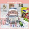 Fashionable Color Blocked Letter Print Student Casual Backpack For Daily Use