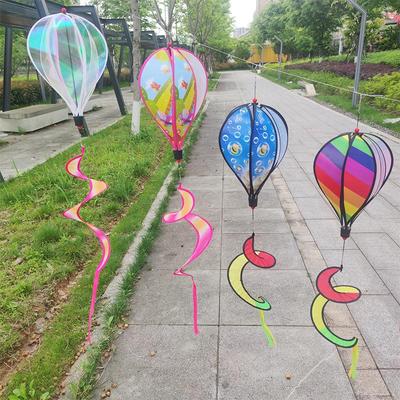 Rainbow Rotating Hot Air Balloon Wind Spinner - Outdoor Kindergarten Decoration & Children's Toy