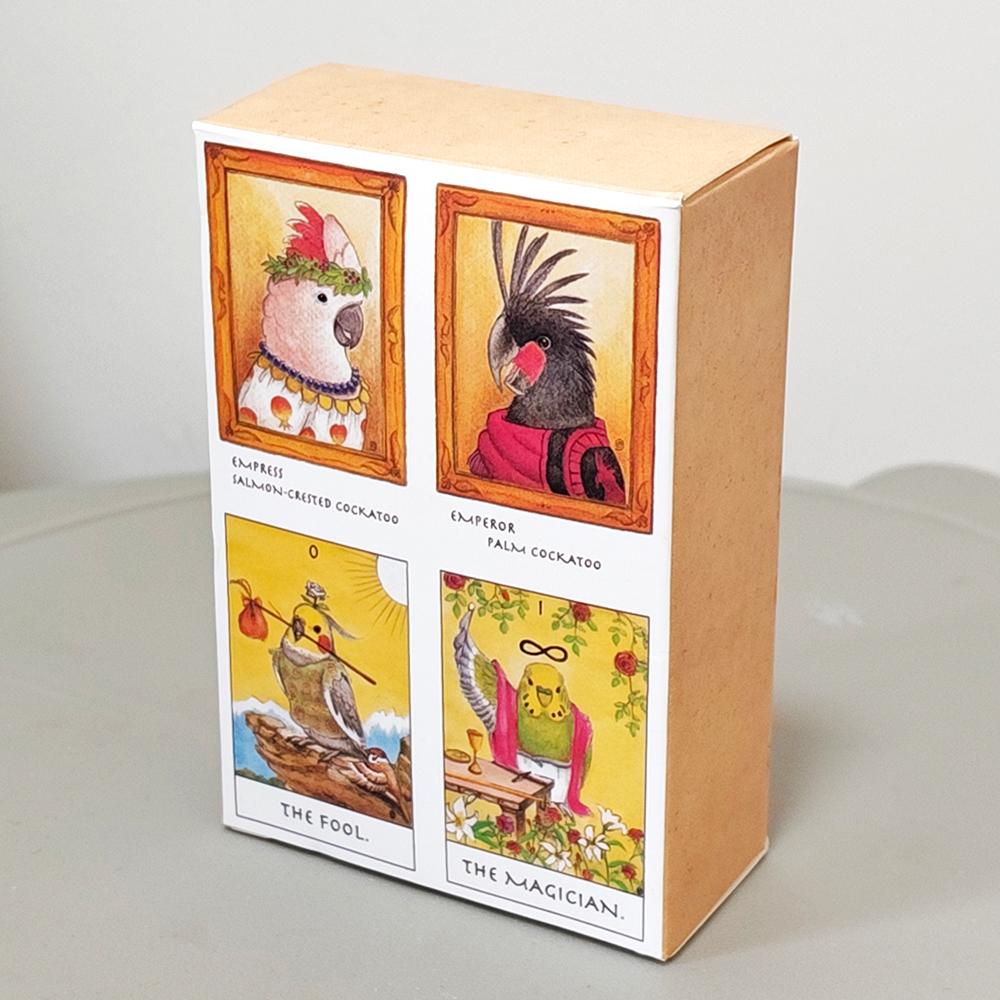 Skurriles Vogel-Tarot Deck 80 handgezeichnete Papageien-Tarotkarten Einzigartiges Geschenk für Vogelliebhaber 350 g/m² Doppelgeprägter Karton 10x6,5cm