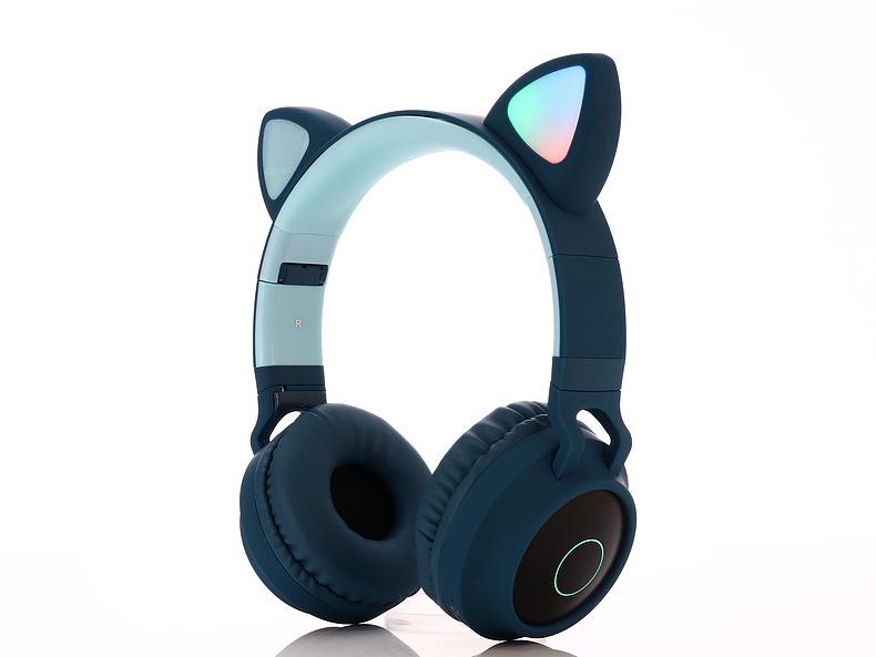 Cat Ear Luminous Bluetooth Headset: Over-Ear Wireless Headphones Compatible with Mobile Phones