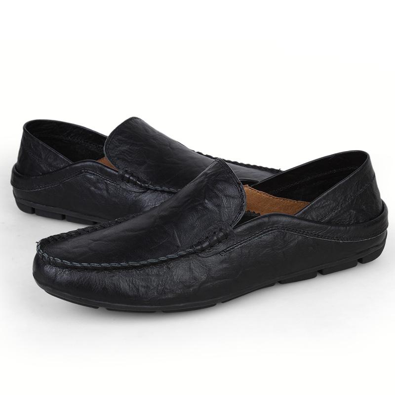 Plus Size Genuine Leather Shoes Men Loafers Comfortable Casual Shoes Men Flats Moccasins Men Footwear