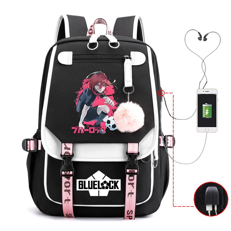 Anime Peripheral Teen Trend Backpack Multifunctional Usb Casual Student School Bag