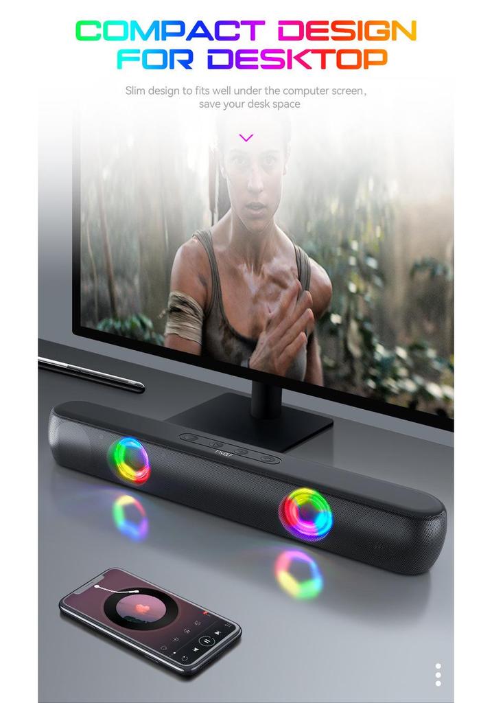 T-WOLF B320 Bluetooth Desktop Speaker with Heavy Bass & RGB Lights
