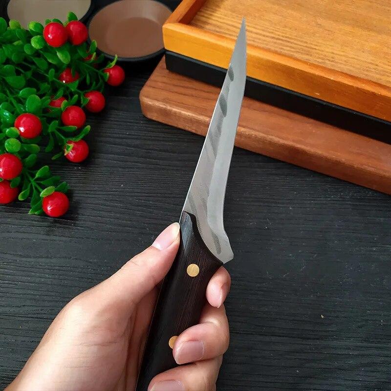 Ručně tepaný vykosťovací nůž pro domácnost Sekáček na maso Kuchyňský nůž z nerezové oceli