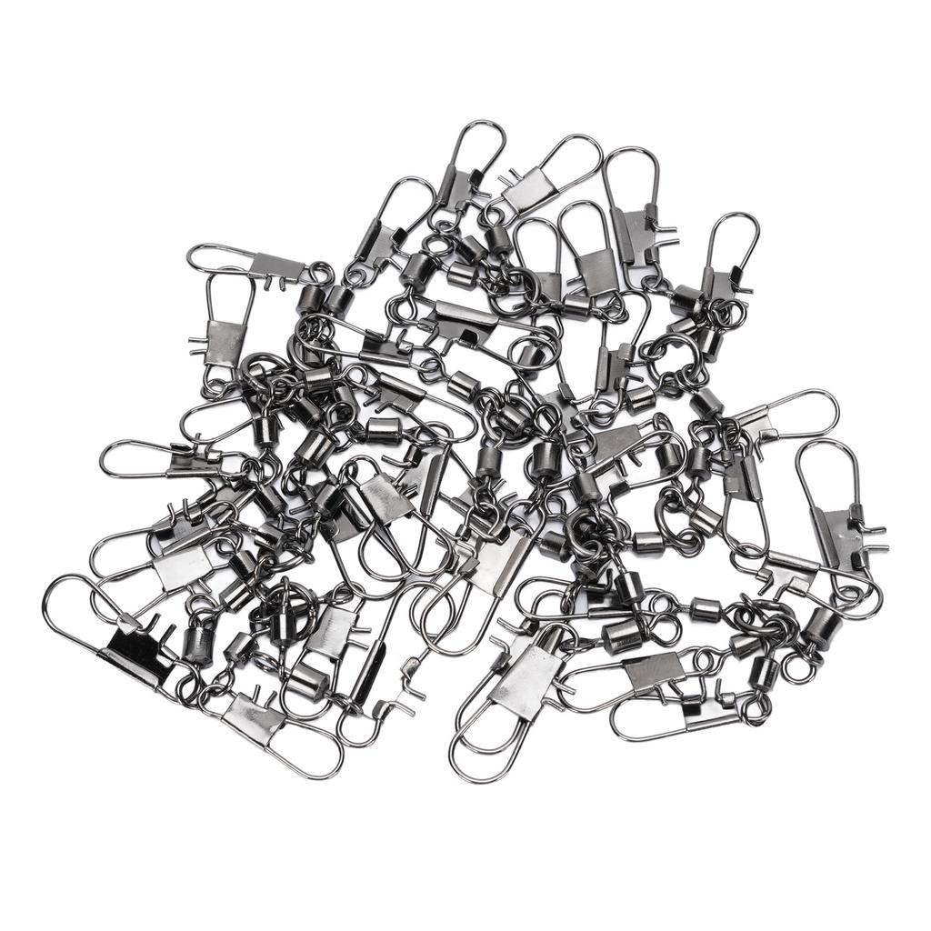 10PCS Fishing Barrel Swivels with Safe Snaps Stainless Steel High Strength Interlock Snap Rolling Co