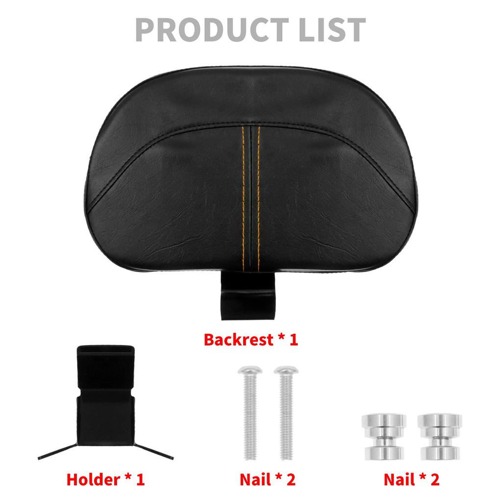 HDBUBALUS Motorcycle Front Driver Rider Backrest Pad Sissy Bar Adjustable Backrest Fits Harley Touring CVO Street Glide Road King Road Glide Electra