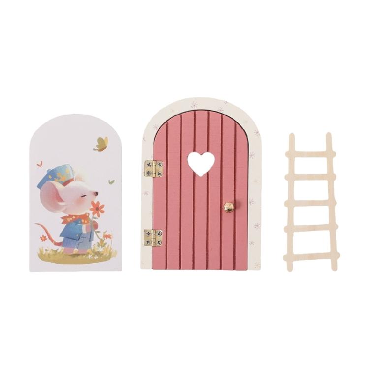 

Easy Assemble Miniature Mouse Door Wooden Craft For Childrens Educational Toy And Home Styling рожевий