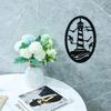 Vintage Wall Art Nautical Style Wrought Iron Lighthouse Black