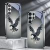 Black Crystal Flying Eagle Electroplated Silver Phone Case For Samsung S24 Ultra S21 S22 FE S23 Plus S20 S25 S26 Note10 20 Cover