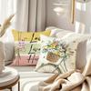 1/4pcs Floral-Printed Throw Pillows with Inspiring Words Sofa cushion cover home bedroom room decoration