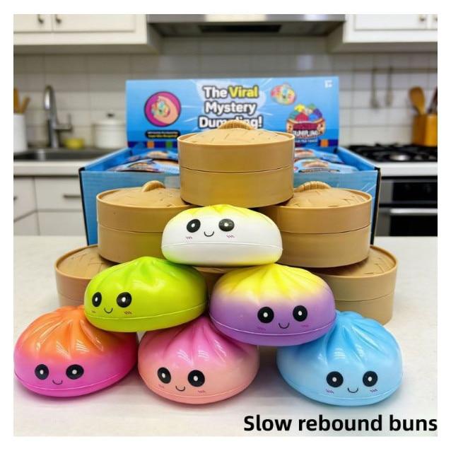Stress Relief Bao Toy Bicolor Bamboo Box Kawaii Model 2 Colors Random colors