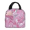 Ink Painting Marble  Portable Aluminum Foil Thickened Insulated Office Lunch Bag Waterproof Lunchs Bags Tote Bags