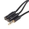 3.5Mm Headphone Splitter Earphone Adapter 1 Male To 2 Female Jack Mic Y Splitter