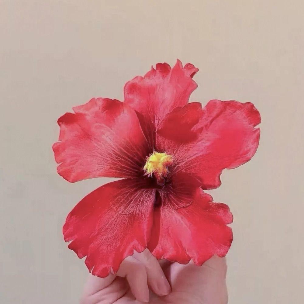 Cloth Hibiscus Flower Hairpin Bangs Clip Bohemian Style Hair Clip Floral Duckbill Clip Summer