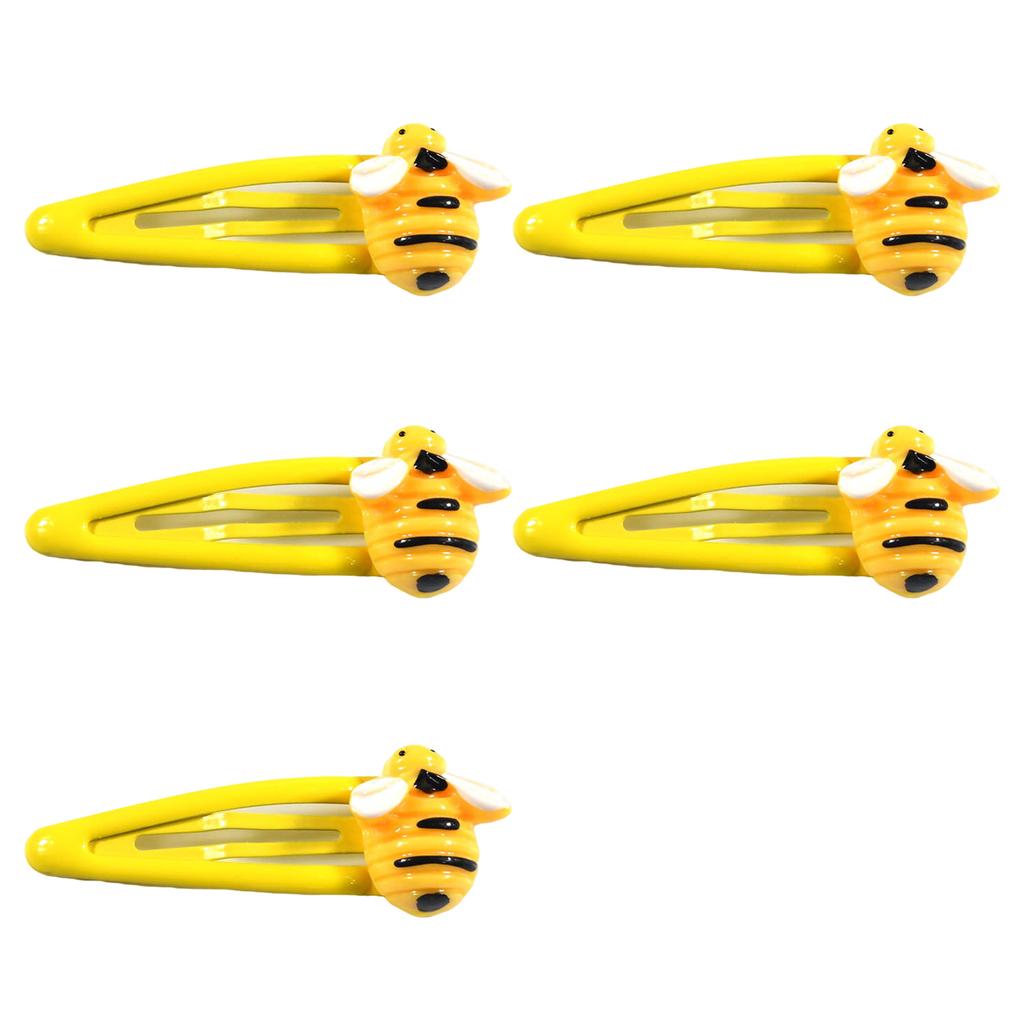 Pack of 5 Cute Bee Hair Clips for Kids Mixed ABS Plastic Hairpins Lightweight Girls Hair Accessories Multi Color Set