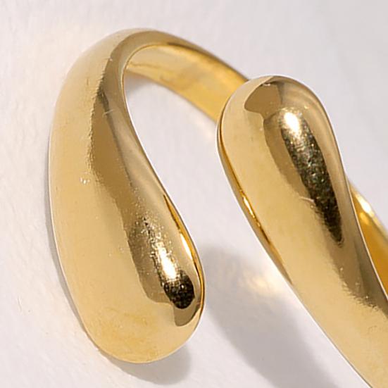 Women Finger Ring Minimalist Geometric Design Adjustable Fit Open Ring Stainless