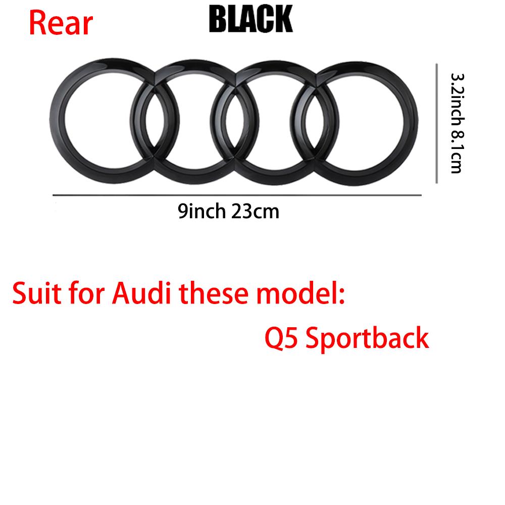 Logo 4 Anelli ABS Griglia Anteriore Auto Emblema Cofano Adesivo Badge Bagagliaio Posteriore Valvola Per Audi A3 A4 B8 8P A5 A6 A7 A8 Q2 Q3 Q5 Q7 Sline