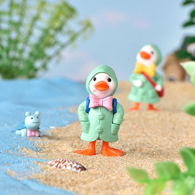 4 buc drăguț micro peisaj rață miniaturi figurină zână grădină decor acasă