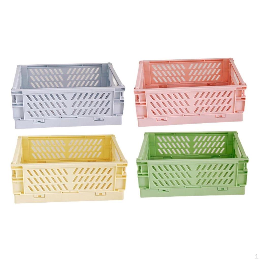 Macaron Foldable Storage Box, Organizer, Desktop Basket, Pastel hues, Student,