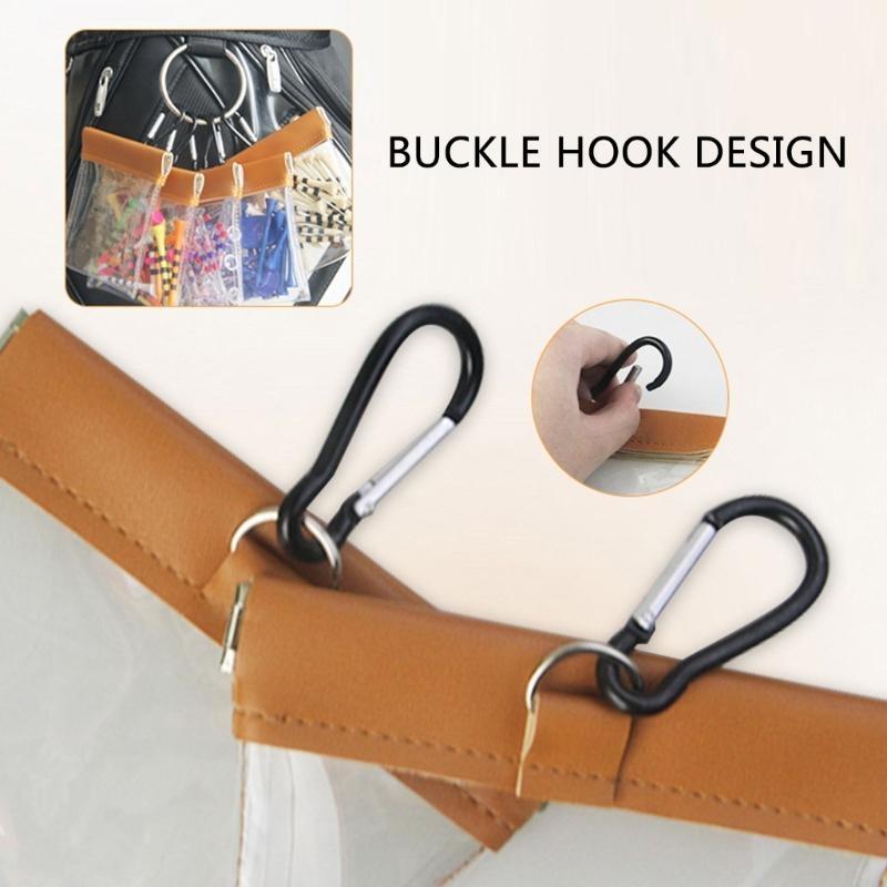 Transparent Wide-Mouth Squeeze Top Golf Tee Storage Bag - Hanging Pouch for Tees & Valuables, Portable Organizer