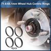 Inel de centrare pentru butuc roată auto, OD 716mm la ID 651mm, Policarbonat Negru, 4 Bucăți