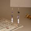 Elegant Butterfly Water Drop Pearl Tassel Earrings for Women - Traditional Qipao Style