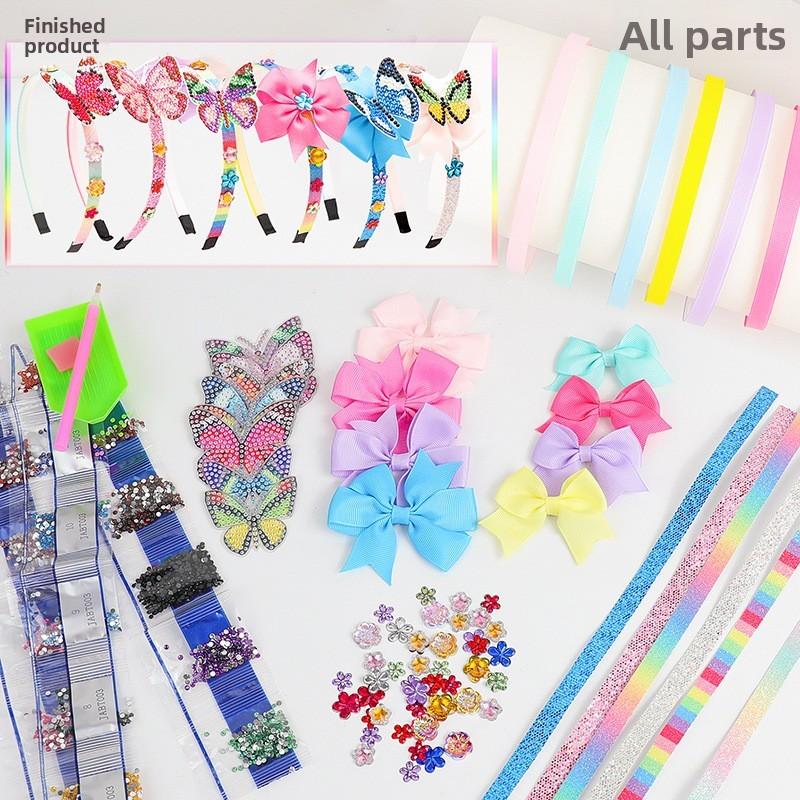 Childrens Diy Butterfly Hairband Kit With Rhinestones For Creative Gift