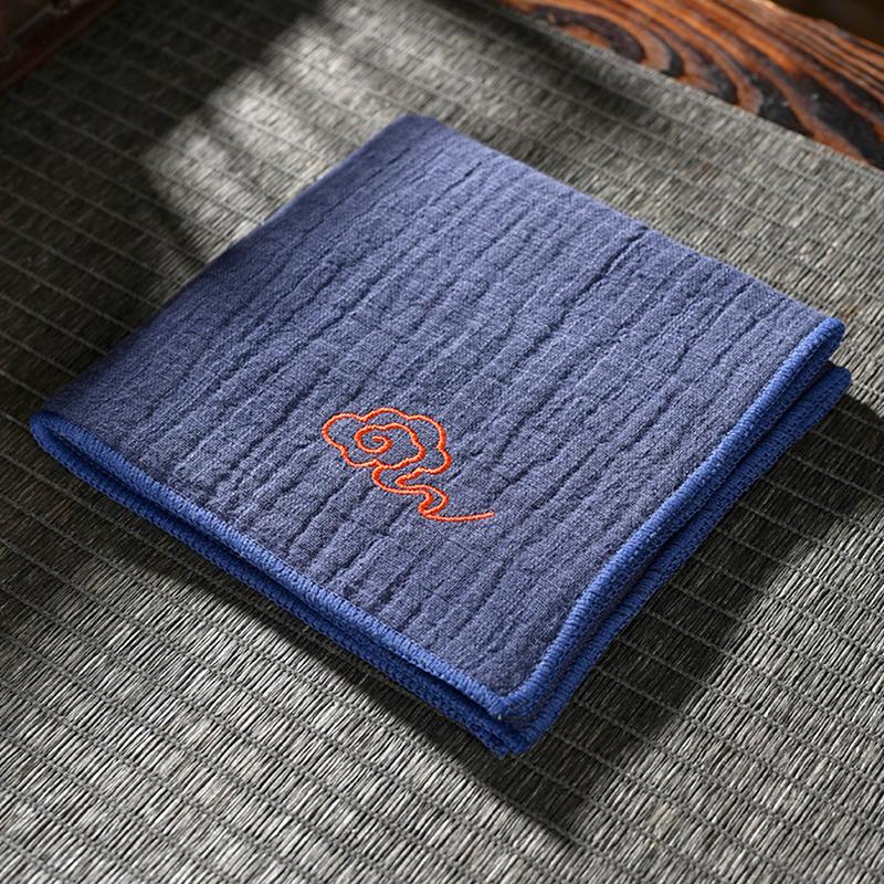 

1 шт. впитывающая тряпка с вышивкой из хлопка и льна, экологически чистое кухонное полотенце, многоразовое благоприятное облако, аксессуары, квадратная ткань