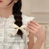 Super Gentle and Versatile  Milk Blue Lace Bow Hair Band Clip Double Ponytail Hair Tie Girl Hair Tie