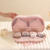 1 Piece Compact Lingerie Travel Case For Bras Panties Socks Multiple Pocket Design Portable Foldable Holiday Storage Accessory