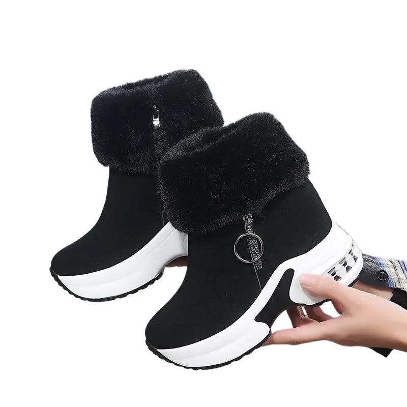 

Модные зимние женские теплые кроссовки на платформе, зимние ботинки 2025, ботильоны, женская повседневная обувь, ботильоны для женщин, шнуровка, женские ботинки 43