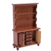 1/12 Scale Dollhouse Cupboard Miniature Display Cabinet Storage Drawers and Double Doors Chestnut