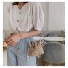 Floral Canvas Bag Bucket Straw Bag Women's Small Fresh Lace Fashion Shoulder Crossbody Bag