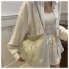New Chinese Style Silk Bucket Bag Women Fashionable Woven Shoulder Purse Soft Underarm Handbag