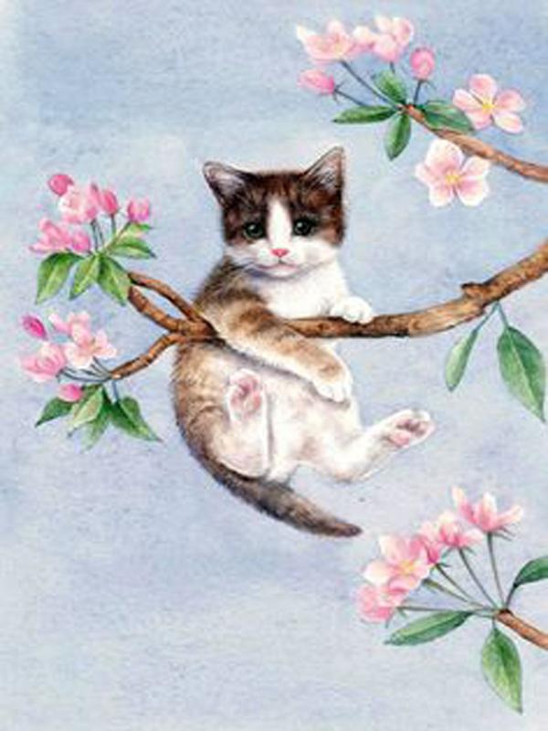 Nový příchod Diamantová malba Zvířátka Křížkový steh Plný kulatý vrták Kočka Diamantové vyšívání Prodej Domácí dekorace Obrázek