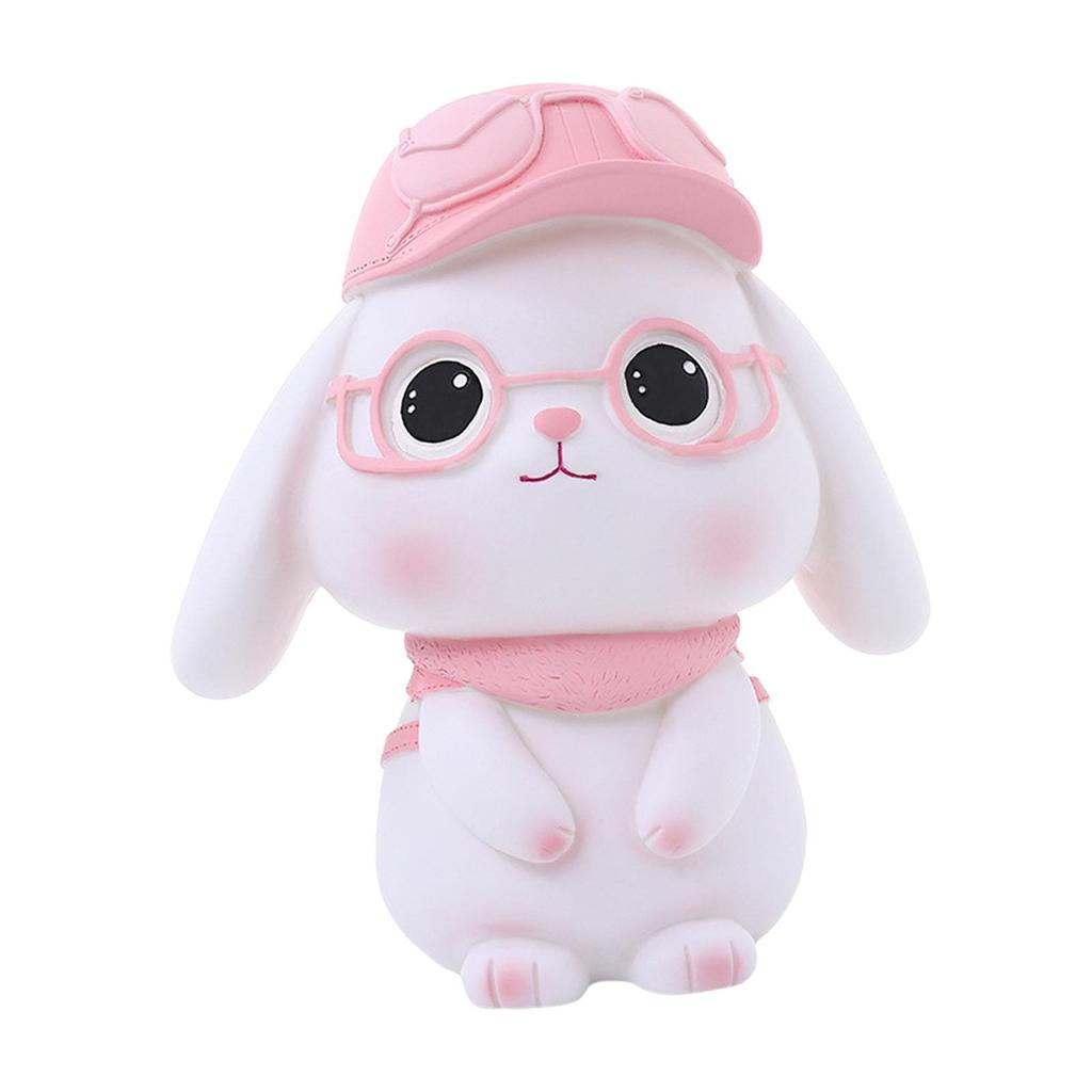 Piggy Bank Change Box Adorable Container Money Box Bunny Figurine Money Bank for Kids Dining Room Bedroom Girls Living Room