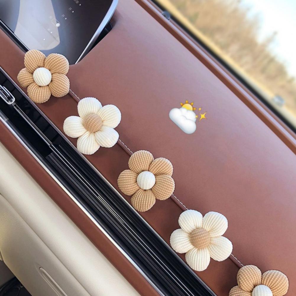2PCS Sweet Flower Shaped Car Mini Hooks, Dashboard, Rear Seat Car Clothes Rack Storage, Headphone Charging Cable Storage